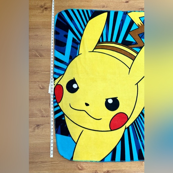 Pokemon Pikachu Northwest Fleece Blanket Blue Yellow  Kids Anime 45 x 36 In - Picture 3 of 4